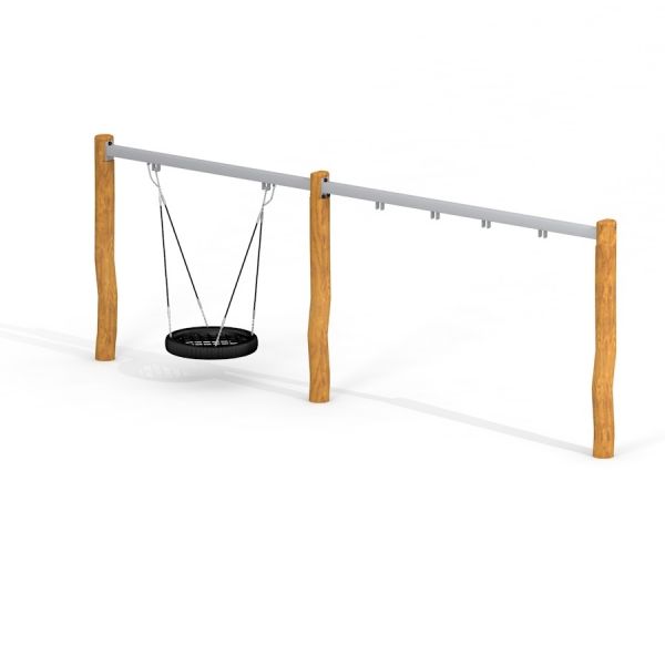Gungställning Fågelbomix Robinia 2 Platser - trägungställning med en hängande ringgunga.