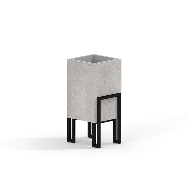 Modern papperskorg Odin Papperskorg på stålben, betongdesign.