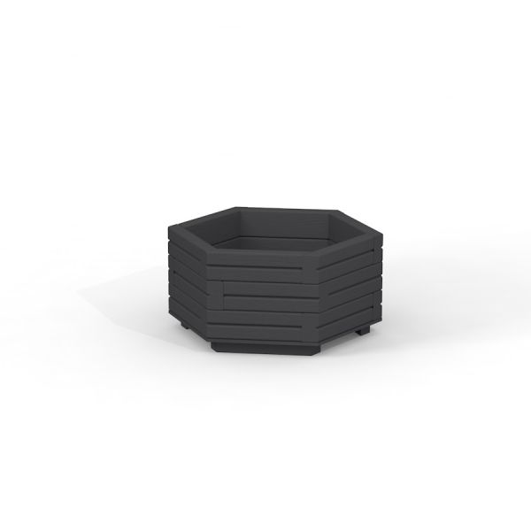 Hexagon svart planteringskärl Kruka i Trä 4.