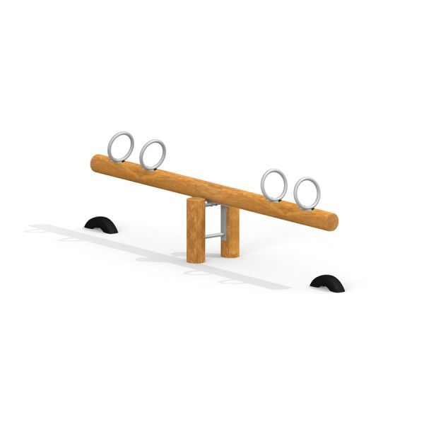 Seesaw Nature i trä och metallöglor för lekplatser.