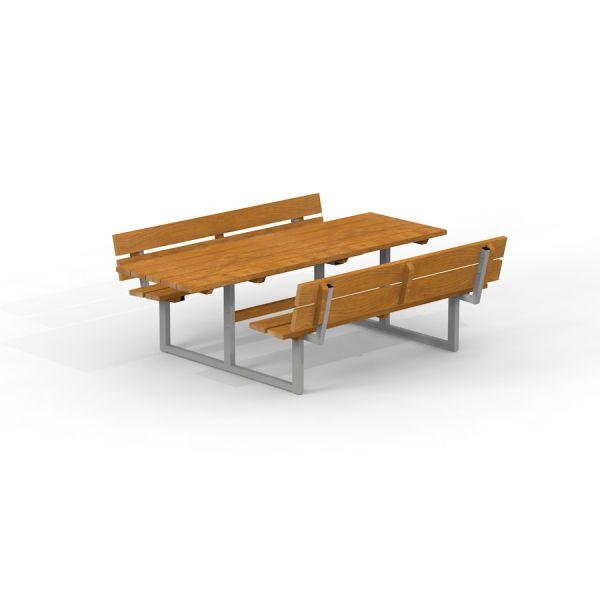 Träbord med dubbla bänkar - Bänkbord dubbel