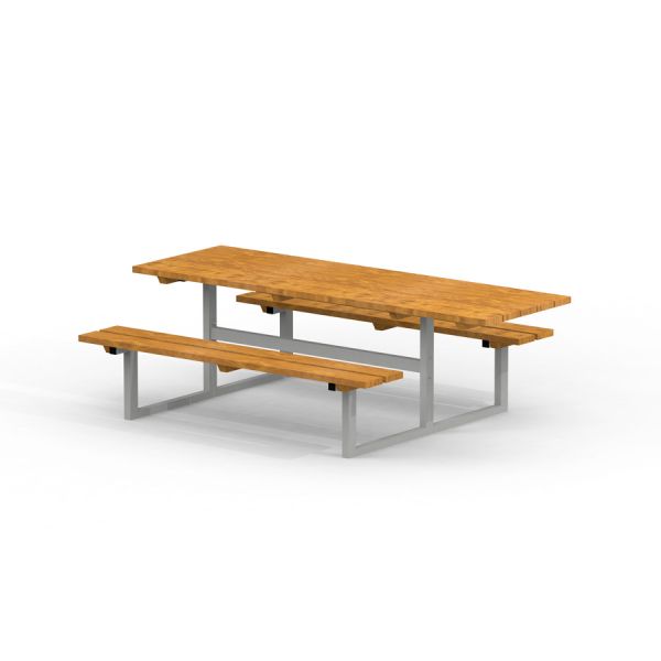 All Accessible Table & Bench med metallram och träyta.