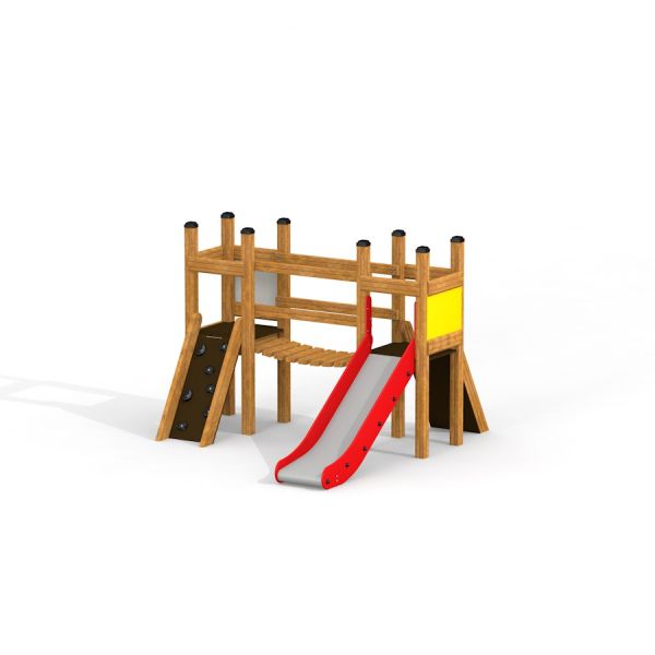 Lekplats Mini Play II med rutschkana och klättervägg för barn 3+ år.