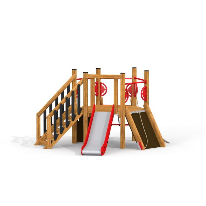 Six Angle w/ Stairs & Slide (H90) - Lekställning med trappa och rutschkana.