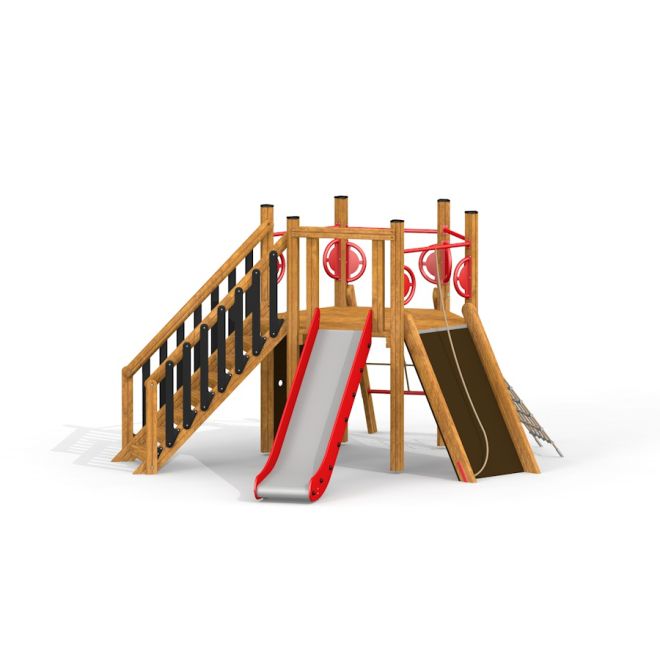 Lekställning Six Angle w/ Stairs & Slide (H120) med trappa och rutschkana.