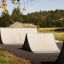 Quarter Pipe Dubbel skateboardramper utomhus i parken.