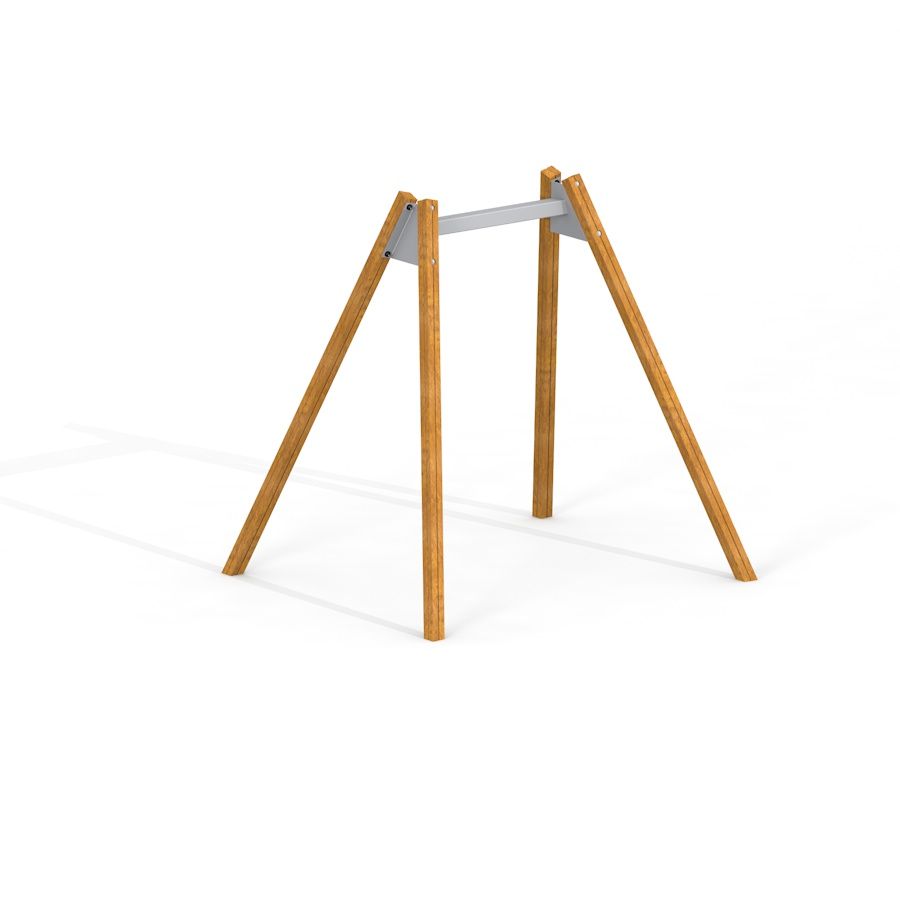 Single-seat swing frame with larch pillars