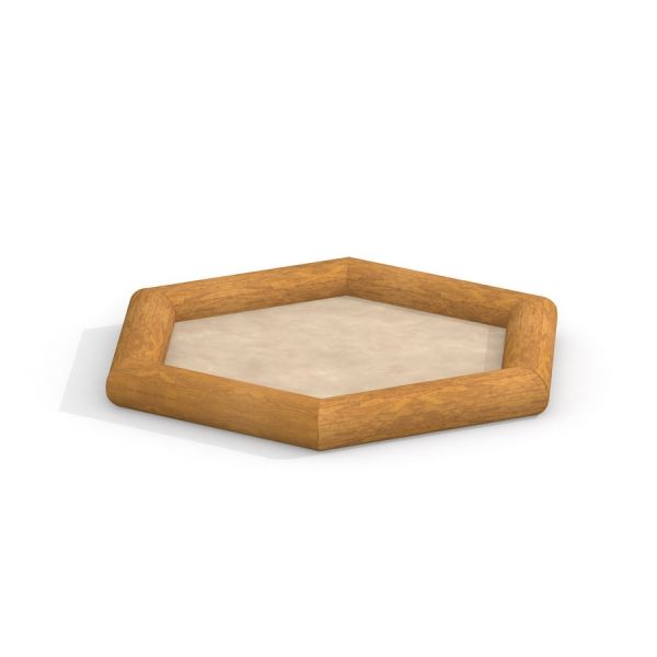 Sexkantig Sandlåda Natur av trä.