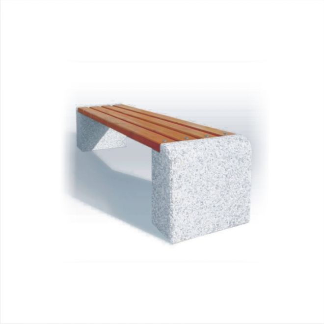 Bänk med träsits och betongstöd, Wika Bänk