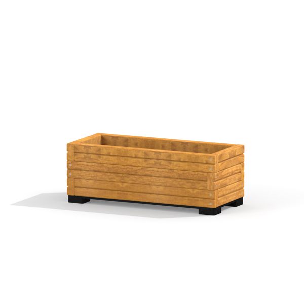 Rektangulär träblomlåda från Kruka i Trä 2 på vit bakgrund.