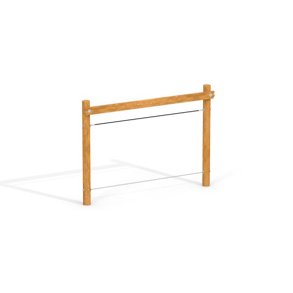 Balansgång Natur lekeplatsutrustning i trä med rep.
