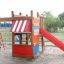 Lekhus Kiosk – Lekko struten leksak för barn med rutschkana och klätterställning i lekplatsen.