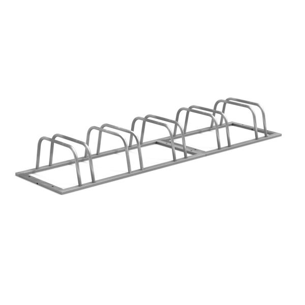 Cykelställ för fem cyklar.