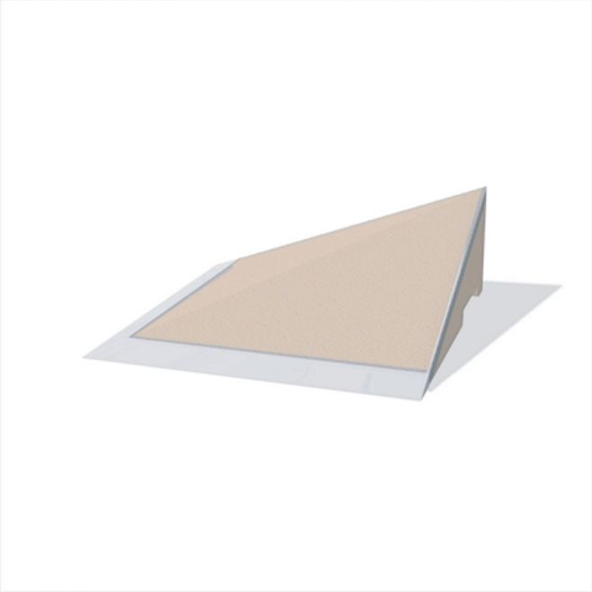 Hörnramp för lekplatser i beige färg.