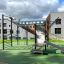 Träningsanläggning för utomhusbruk Tressfit medium, med stegar, ringar och ramp på lekplats.