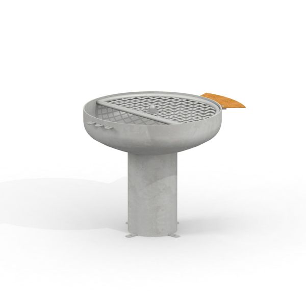 Modern utomhusgrill i metall.