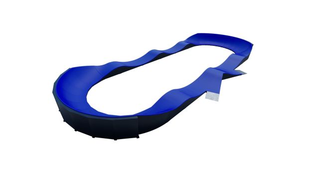 Modular Pumptrack I - blå och svart modulär cykelbana.