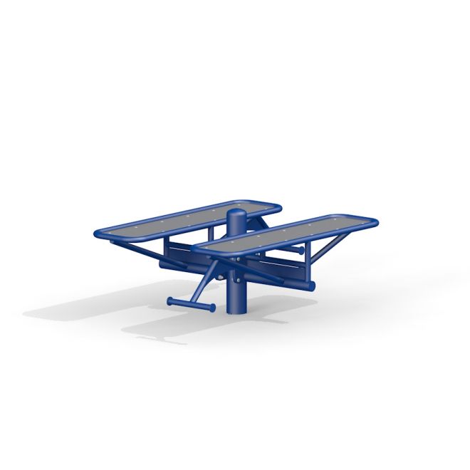 Blå Double Bench gungbräda för lekplatser.
